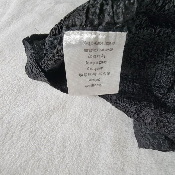 Pleats Collection By Pings Imports Womens Black Sleeveless Textured Top Large - Picture 5 of 8